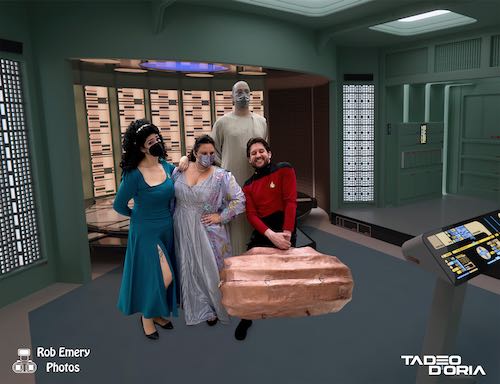 Star Trek TNG - Lwaxana attended to by Riker